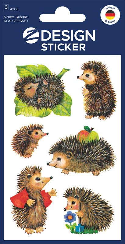 Hedgehog paper stickers